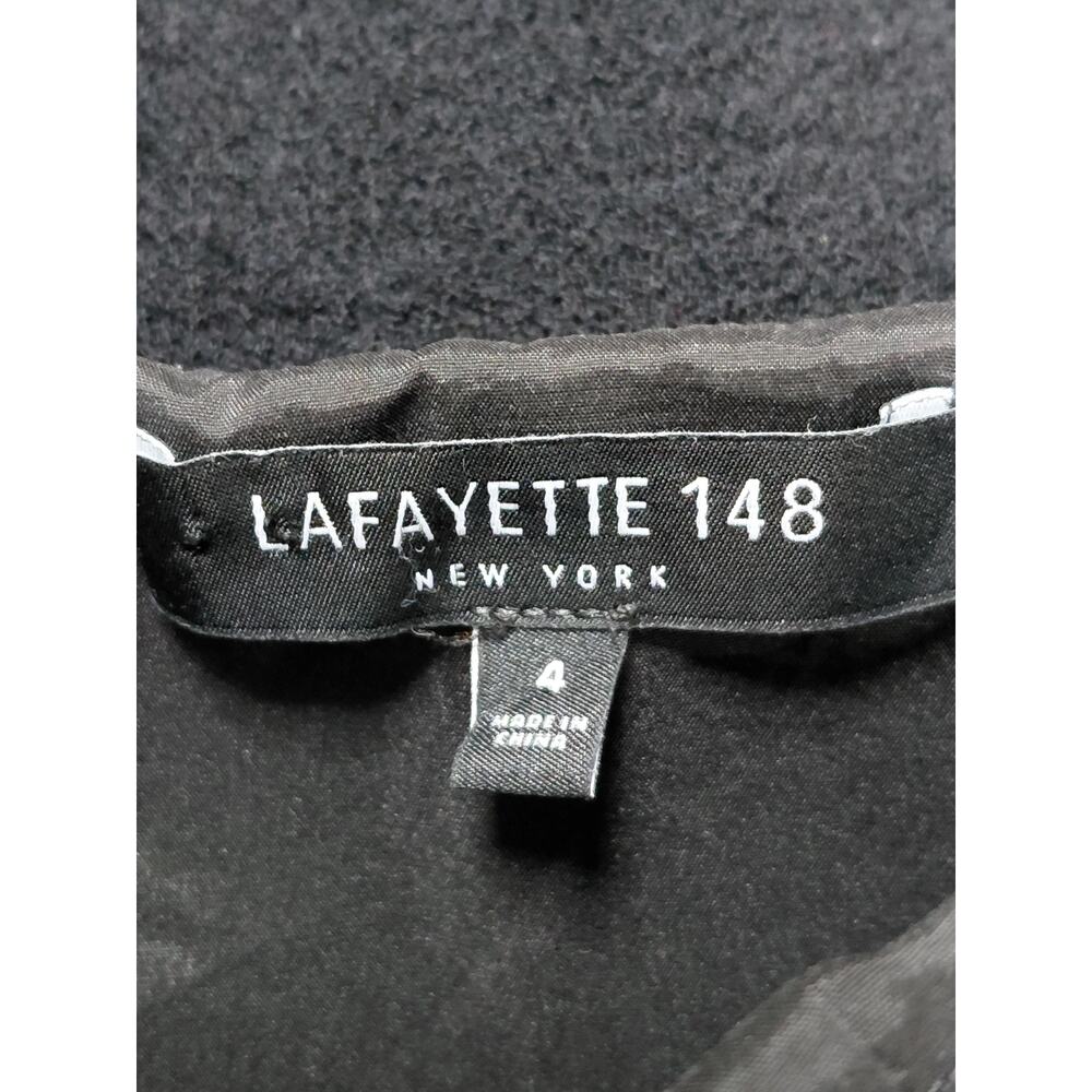 LAFAYETTE 148 NEW YORK Wool Skirt Black Solid Lined Size 4 - Picture 4 of 10